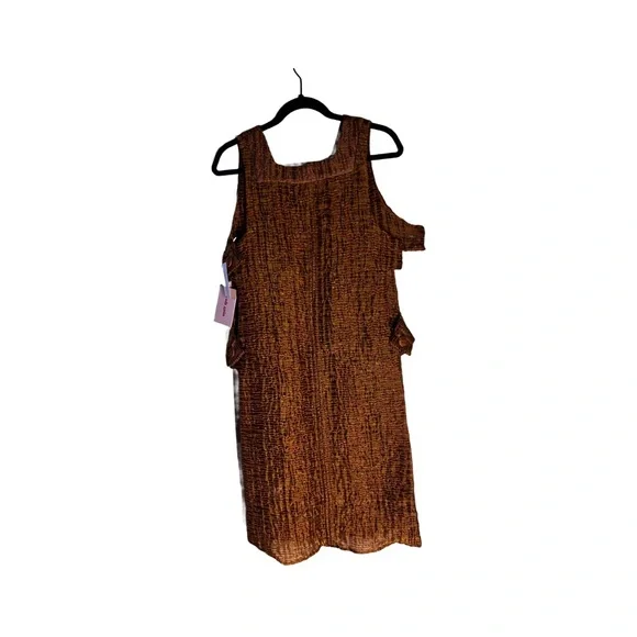 Cult Gaia sheer apron swim cover up size medium Gold